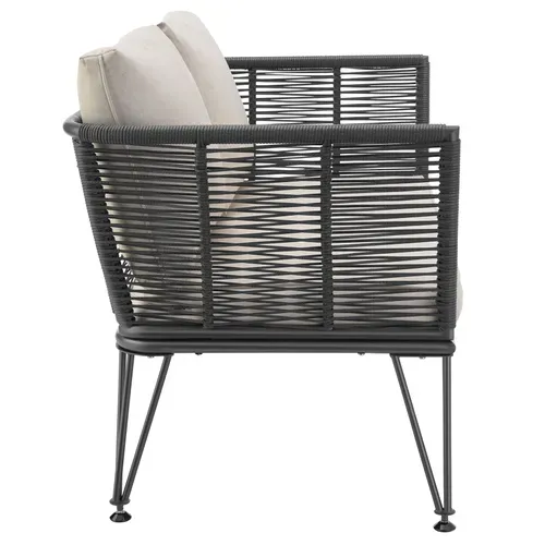 Canapé De Jardin Sundo En Acier Enduit De Poudre Gris Anthracite