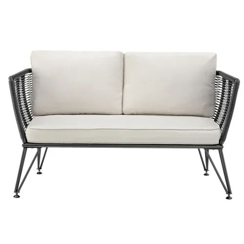 Canapé De Jardin Sundo En Acier Enduit De Poudre Gris Anthracite