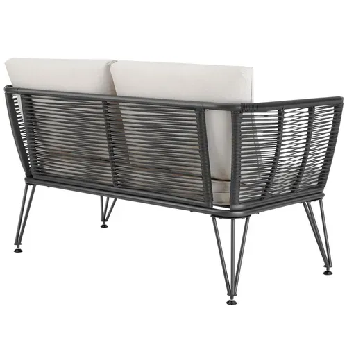 Canapé De Jardin Sundo En Acier Enduit De Poudre Gris Anthracite