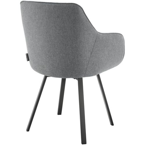 Lot De 4 Chaise Pivotante À Accoudoirs Alicon En Acier Enduit De Poudre/polyester Gris Anthracite