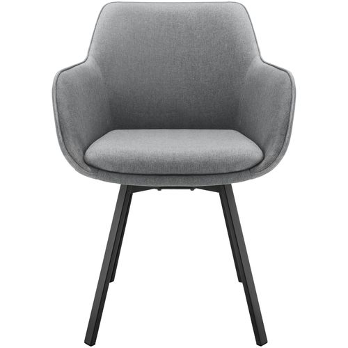 Lot De 4 Chaise Pivotante À Accoudoirs Alicon En Acier Enduit De Poudre/polyester Gris Anthracite
