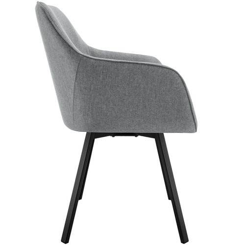 Lot De 4 Chaise Pivotante À Accoudoirs Alicon En Acier Enduit De Poudre/polyester Gris Anthracite