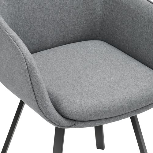 Lot De 4 Chaise Pivotante À Accoudoirs Alicon En Acier Enduit De Poudre/polyester Gris Anthracite