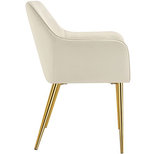 Lot De 6 Fauteuil Avane En Acier Enduit De Poudre Beige
