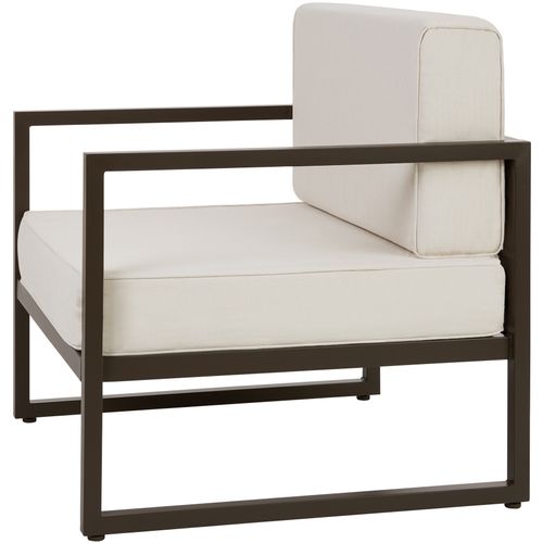 Par Pièce Fauteuil De Jardin Comosa En Acier Enduit De Poudre Marron/beige