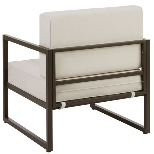 Par Pièce Fauteuil De Jardin Comosa En Acier Enduit De Poudre Marron/beige