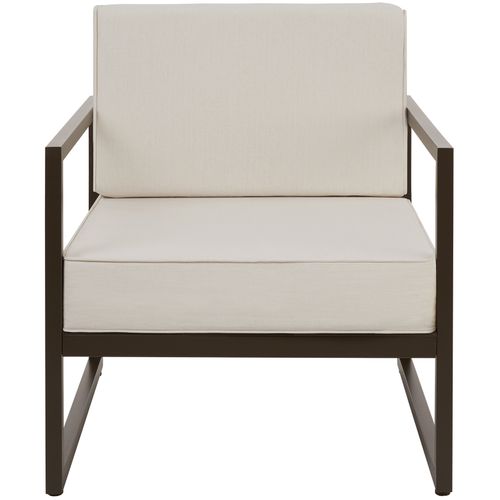 Par Pièce Fauteuil De Jardin Comosa En Acier Enduit De Poudre Marron/beige