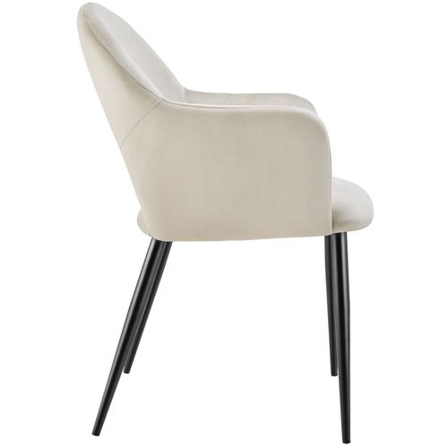 Lot De 6 Fauteuil Sachel En Polyester, Acier Crème