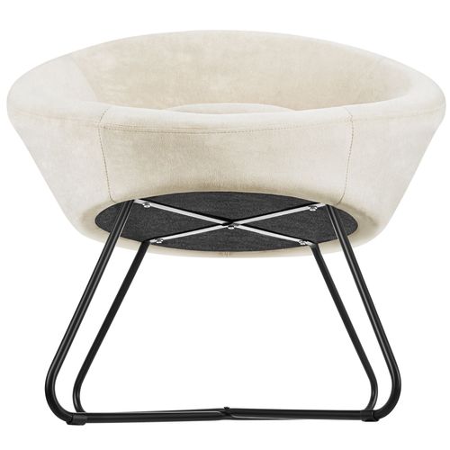 Fauteuil Cocktail Centera En Acier Aspect Velours Beige
