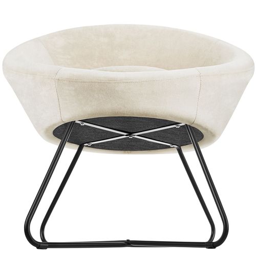 Fauteuil Cocktail Centera En Acier Aspect Velours Beige