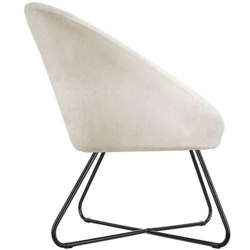 Fauteuil Cocktail Centera En Acier Aspect Velours Beige