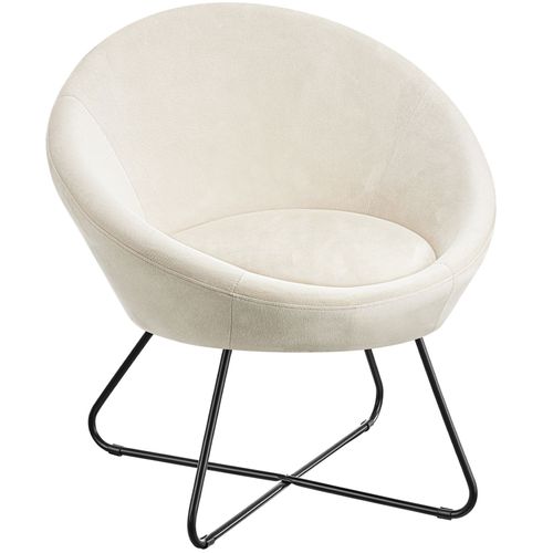 Fauteuil Cocktail Centera En Acier Aspect Velours Beige