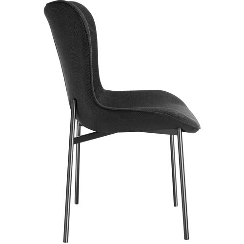 Lot 2 Chaises Rembourrées Tessa - Tissu Noir/noir