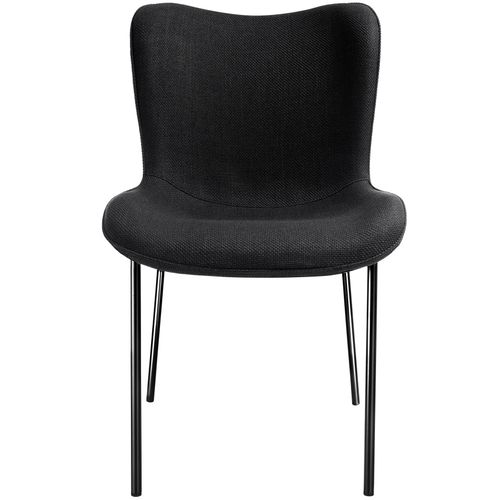 Lot 2 Chaises Rembourrées Tessa - Tissu Noir/noir