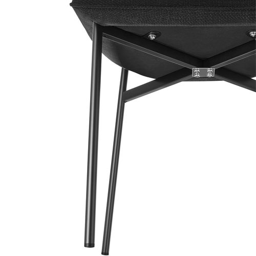 Lot 2 Chaises Rembourrées Tessa - Tissu Noir/noir