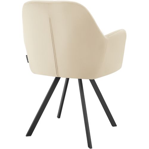 Lot De 6 Fauteuil Pivotant En Velours Avec Accoudoirs Lucia En Polyester, Acier Crème