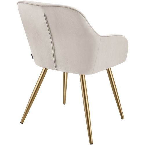 Lot De 4 Chaise De Salle À Manger Marilyn En Polyester, Acier Taupe/or