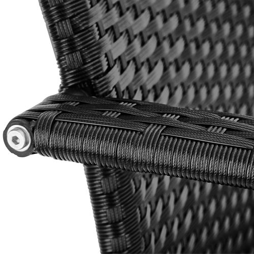 Lot De 2 Chaise En Résine Tressée Girona En Polyéthylène, Acier Noir
