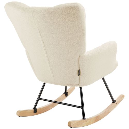 Fauteuil à Bascule Torve En Polyester, Acier Bouclé Beige