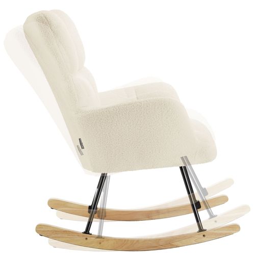 Fauteuil à Bascule Torve En Polyester, Acier Bouclé Beige