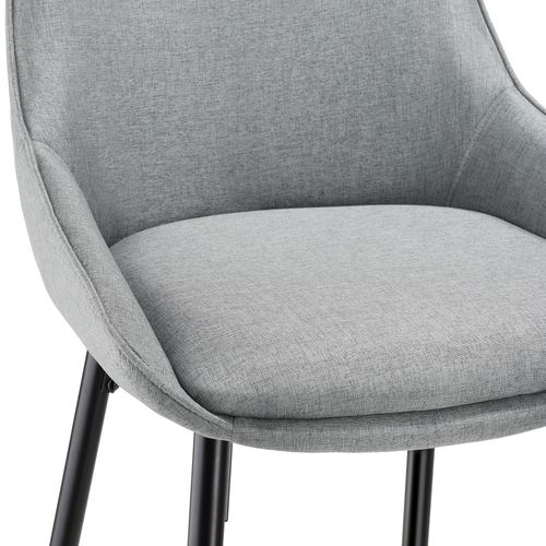 Lot 6 Chaises De Bar Dossier En Tissu Et Repose-pieds Gris/noir