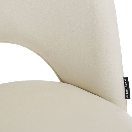 Lot 4 Chaises De Bar Aspect Velours Rembourré Crème Et Noir
