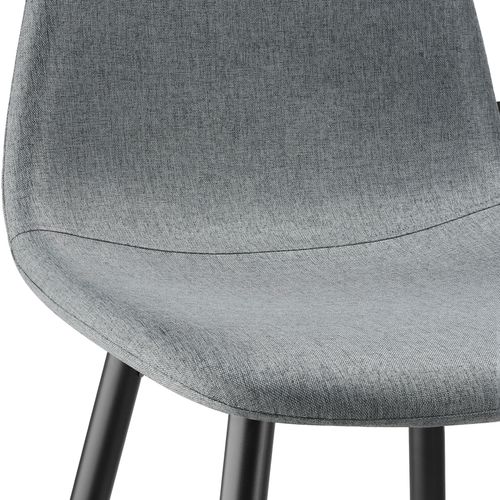 Lot 4 Chaises De Bar Rembourrées Avec Dossier Et Repose-pieds Gris