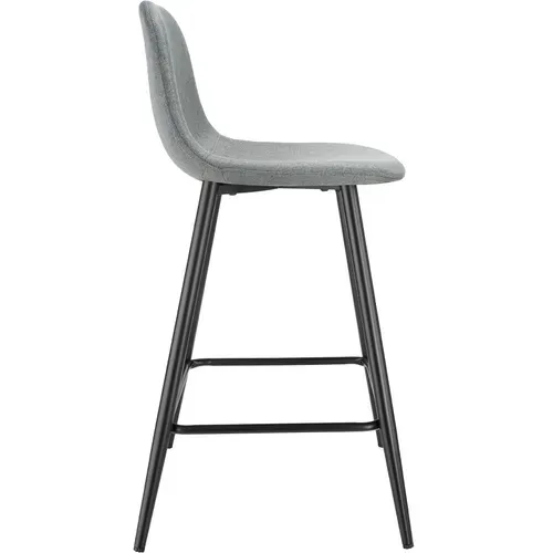 Lot 4 Chaises De Bar Rembourrées Avec Dossier Et Repose-pieds Gris