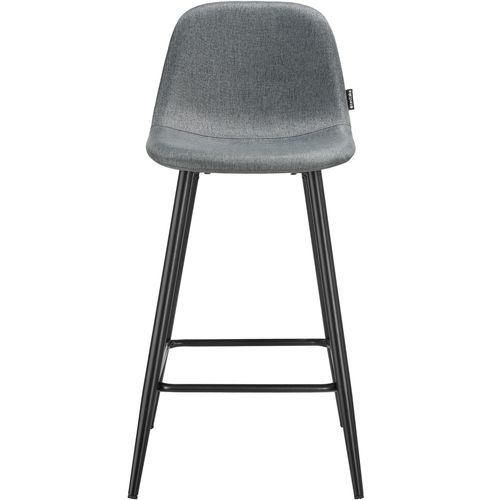 Lot 4 Chaises De Bar Rembourrées Avec Dossier Et Repose-pieds Gris