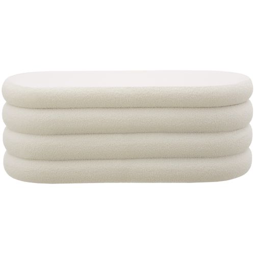 Banc Rembourré Altu En Bois Mdf Bouclé Crème/ Blanc