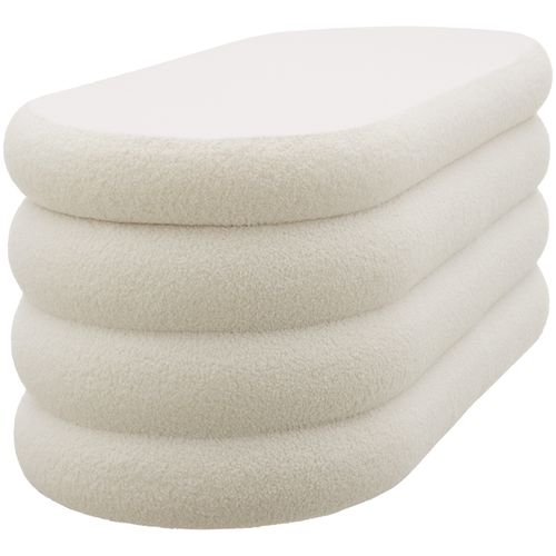 Banc Rembourré Altu En Bois Mdf Bouclé Crème/ Blanc