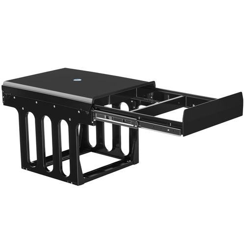Poubelle Tri 3 Bacs Noir Plastique Montage Facile Placards 40cm Avec Rails 35x48x35cm