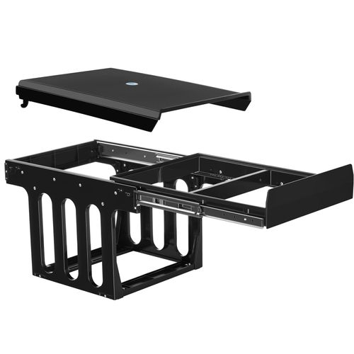 Poubelle Tri 3 Bacs Noir Plastique Montage Facile Placards 40cm Avec Rails 35x48x35cm