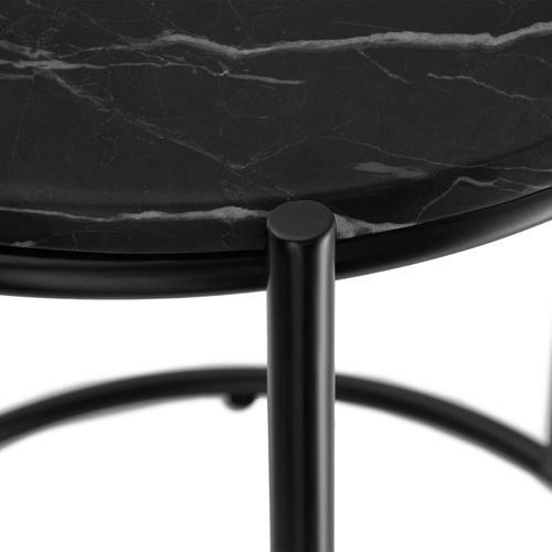 Lot De 2 Table D'appoint Elsa En Résine Noir/noir