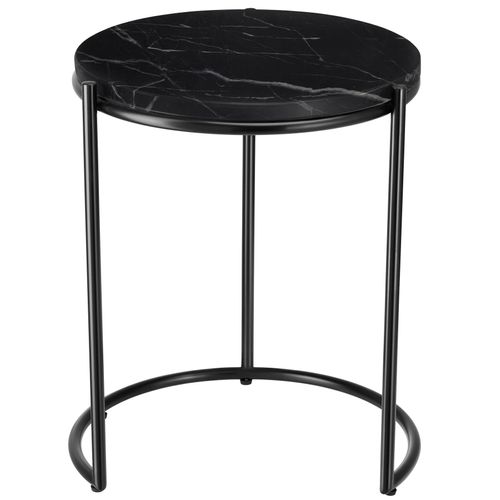 Lot De 2 Table D'appoint Elsa En Résine Noir/noir