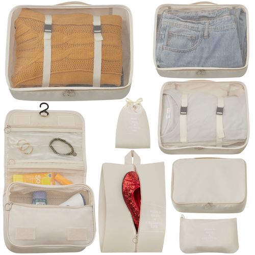 1 Ensemble De Valises De Voyage Madison En Plastique Abs Crème