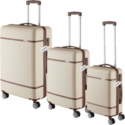 1 Ensemble De Valises De Voyage Madison En Plastique Abs Crème