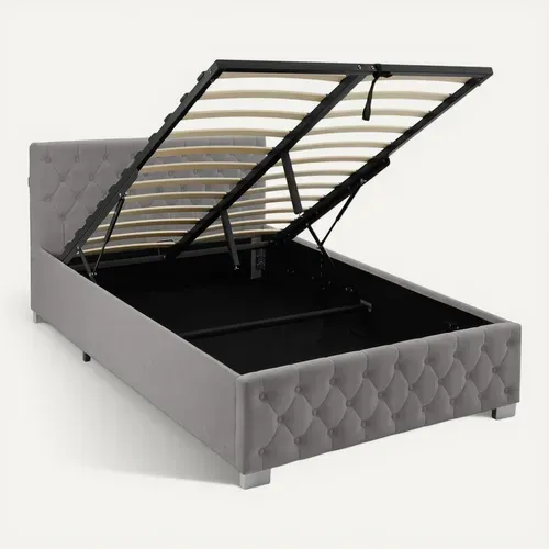1 Lit Rembourré Sedona En Bois Gris Foncé