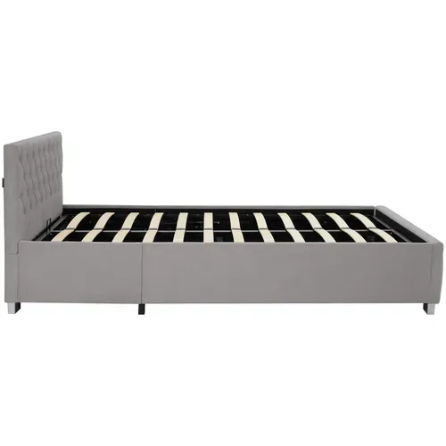 1 Lit Rembourré Venice En Bois Gris Foncé