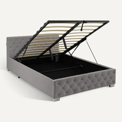 1 Lit Rembourré Venice En Bois Gris Foncé
