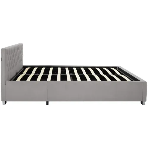 1 Lit Rembourré Daytona En Bois Gris Foncé