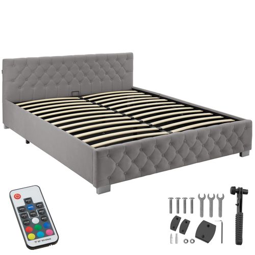 1 Lit Rembourré Daytona En Bois Gris Foncé