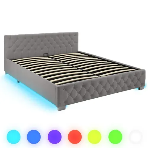 1 Lit Rembourré Daytona En Bois Gris Foncé
