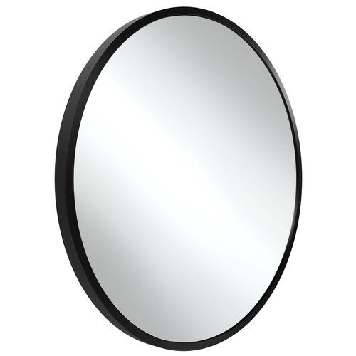 1 Miroir Mural Rond Fiona En Verre Noir