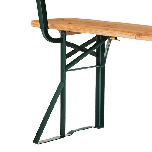 Ensemble Table Et Bancs Bois Sapin Acier Pliable Pour 8 Personnes