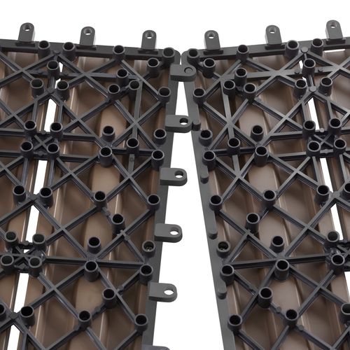 Lot De 22 Dalles De Terrasse Tegulas En Wpc Marron