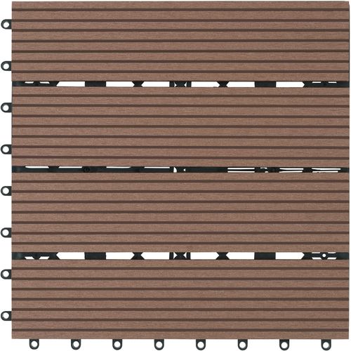 Lot De 22 Dalles De Terrasse Tegulas En Wpc Marron