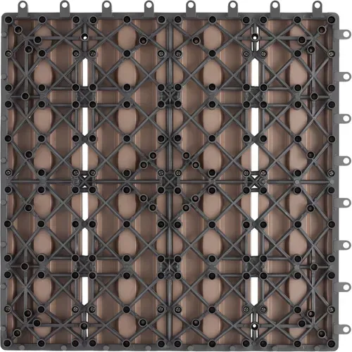 Lot De 22 Dalles De Terrasse Tegulas En Wpc Marron