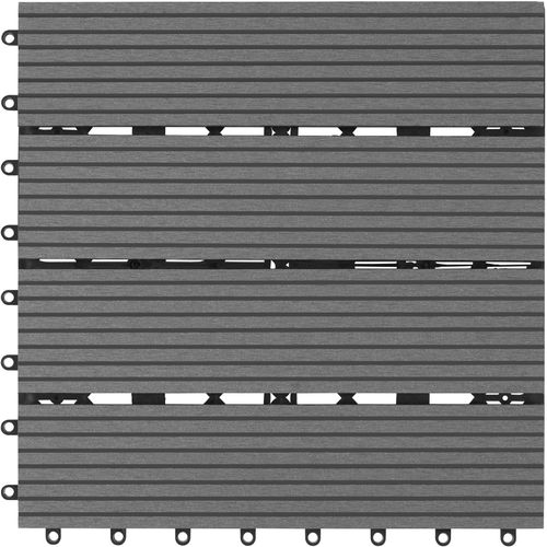 Lot De 22 Dalles Terrasse En Wpc Gris Aspect Bois 31x31x2,2 Cm Clic Stable Antidérapant