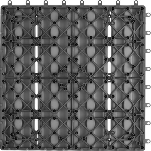 Lot De 22 Dalles Terrasse En Wpc Gris Aspect Bois 31x31x2,2 Cm Clic Stable Antidérapant